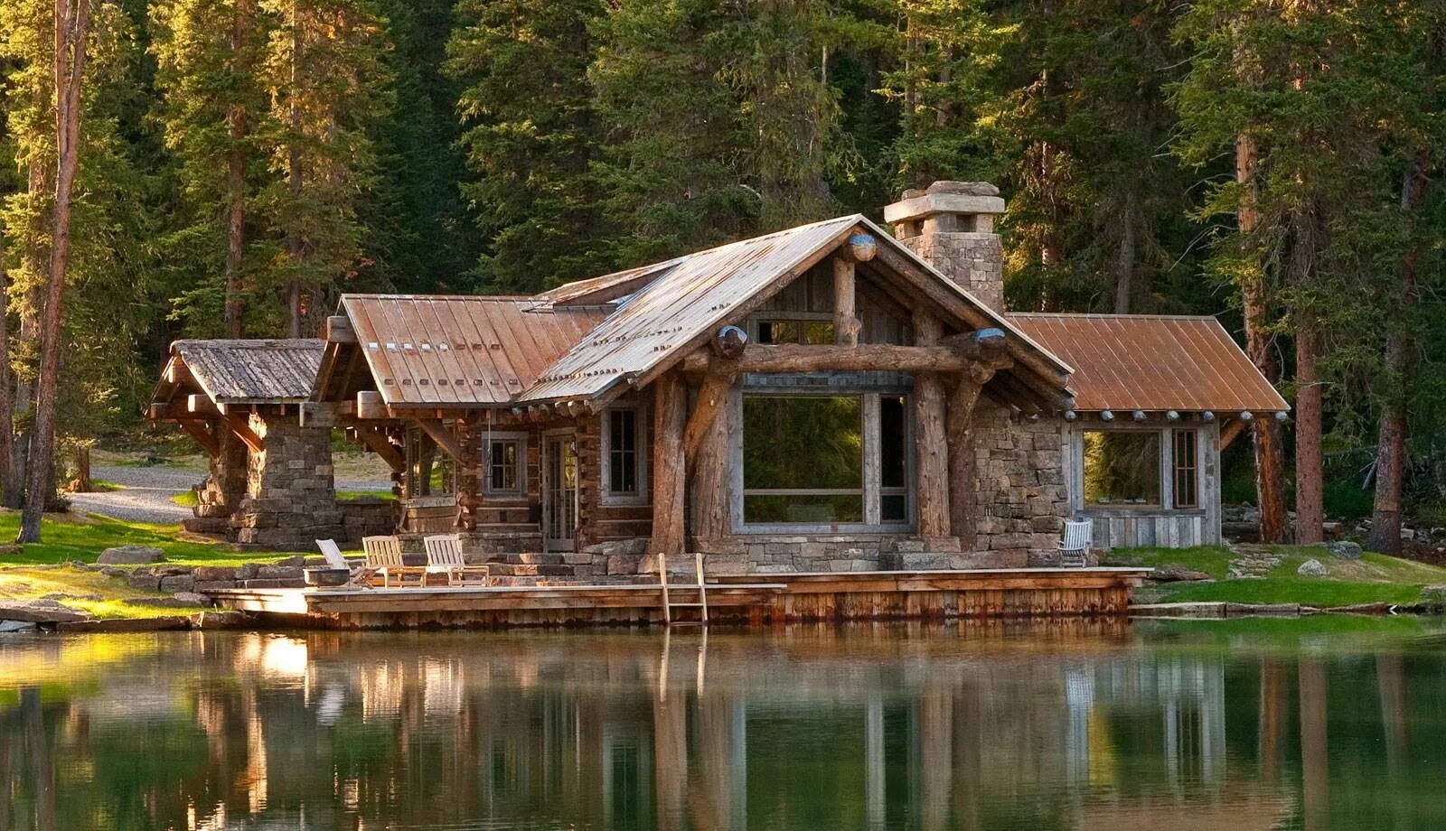 Лес горы штат Монтана домик у озера. Хижина штата Мэн. Дом у озера (США, 2006). Шале у озера Сортавала. Дом в котором я хотел бы жить