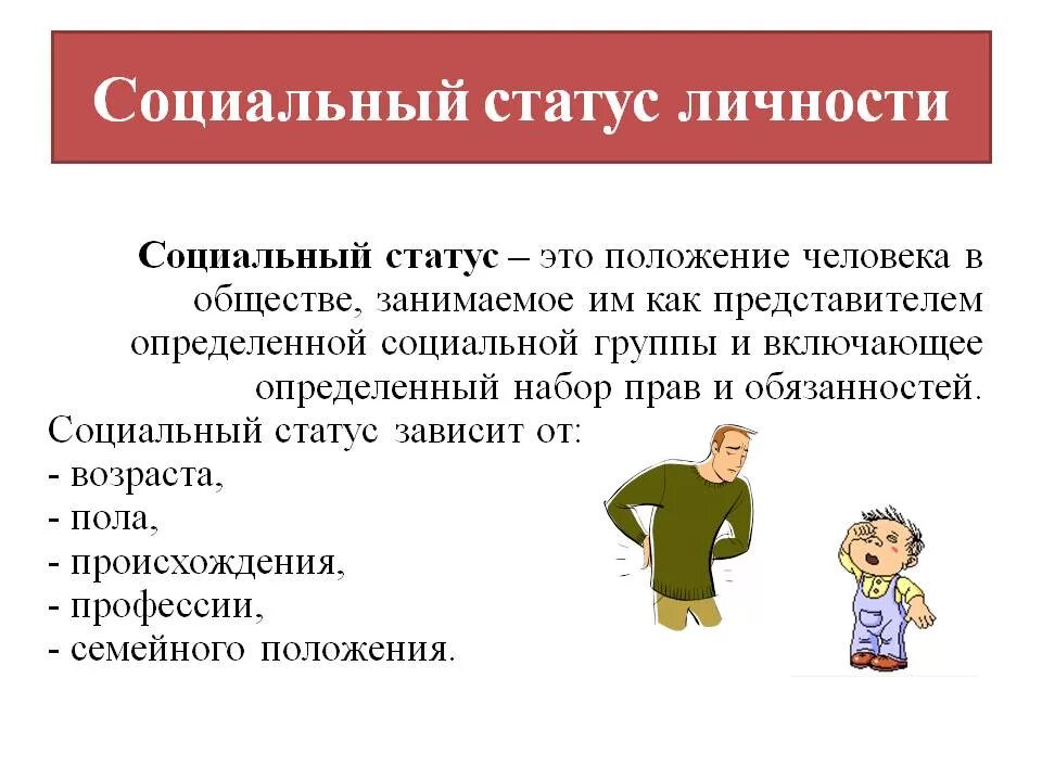 В обществе человека определенного. Социальный статус. Социальный статус личности. От чего зависит положение человека в обществе. Социальный статус зависит от.