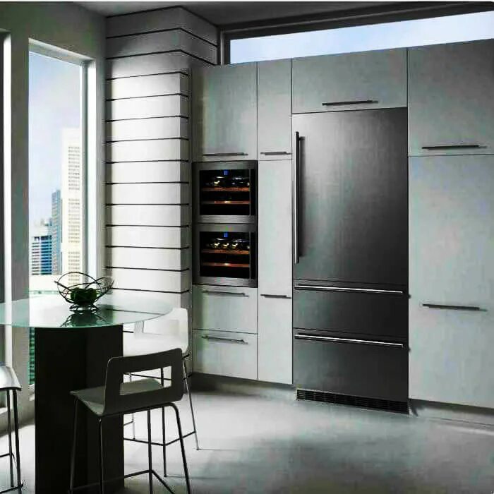 Кухня без холодильника. Холодильник в интерьере. Холодильник в интерьере кухни. Встраиваемый холодильник в интерьере кухни. Встроенный холодильник в кухонный гарнитур.