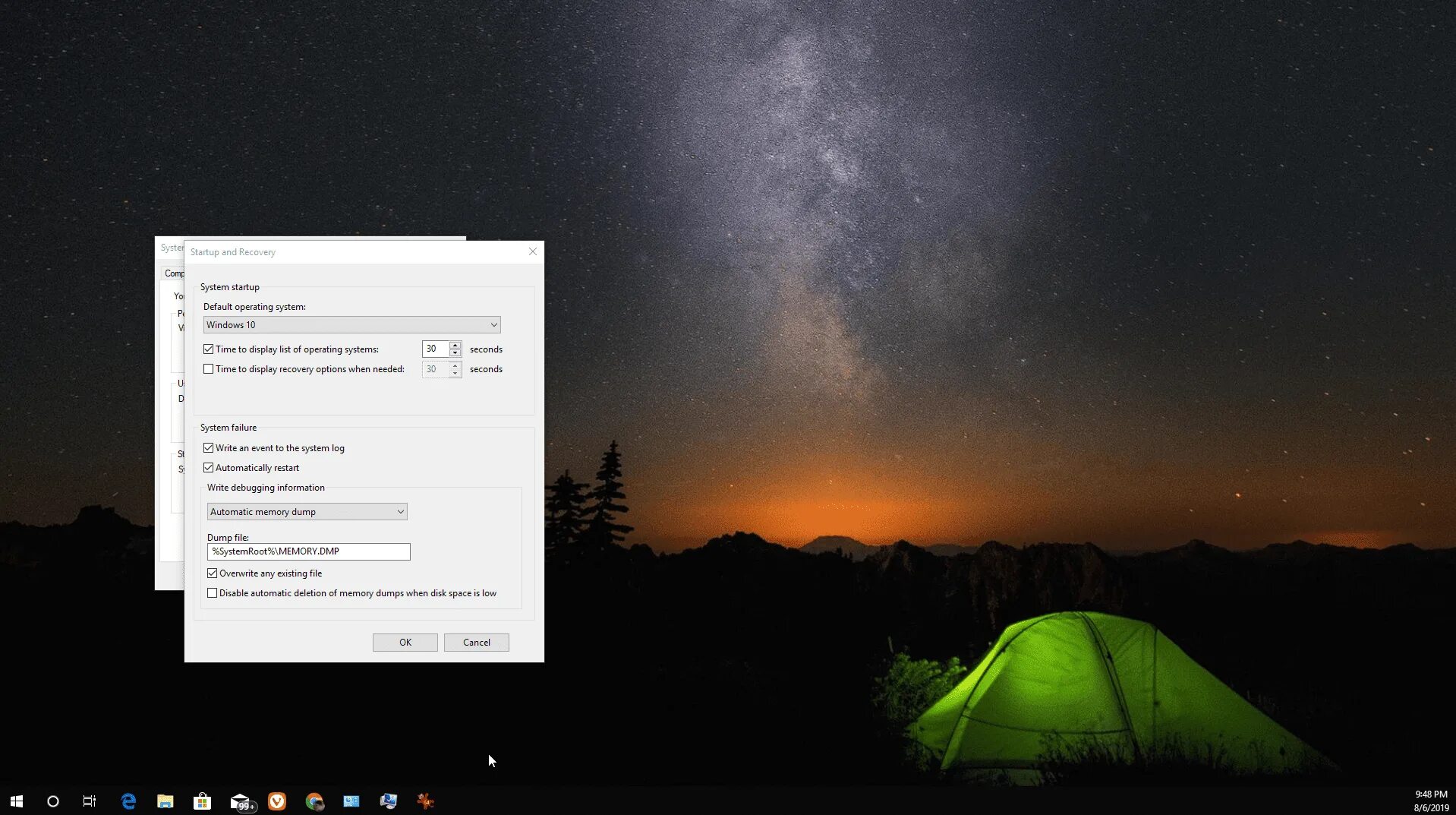Чтение дампа памяти windows 7. Klif. Systemroot memory dmp. Ошибка дампа памяти\. Startup and recovery где найти.