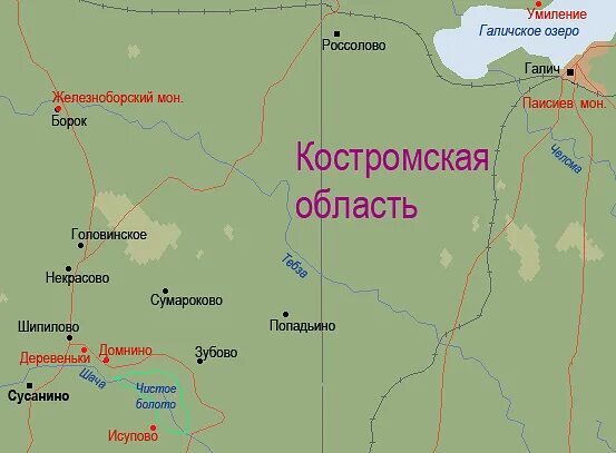 Где находится болотное. Сусанино Костромская область карта. Карта Сусанинского района Костромской области. Болота Костромской области. Сусанинские болота на карте.