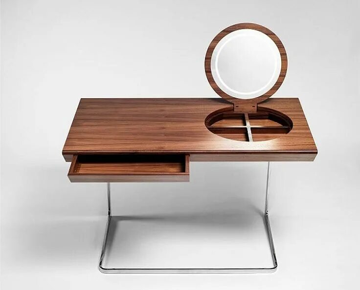 A table with a mirror