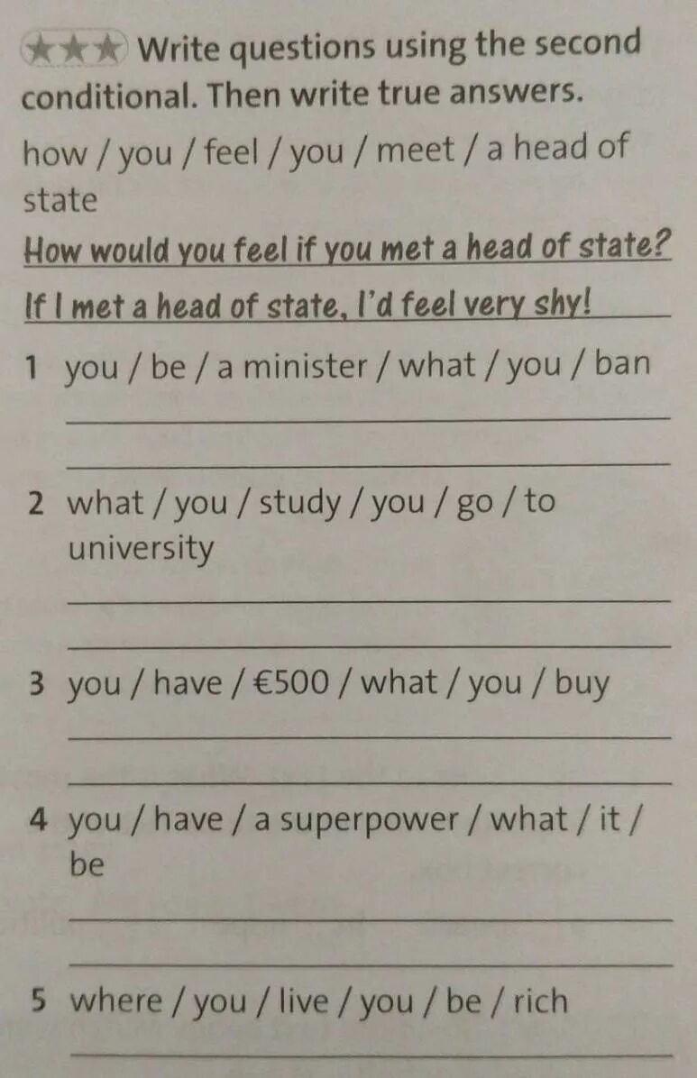 Write questions then write true answers. Write the questions. Then write answers. Write questions and answers. Write questions and true answers. True writing.