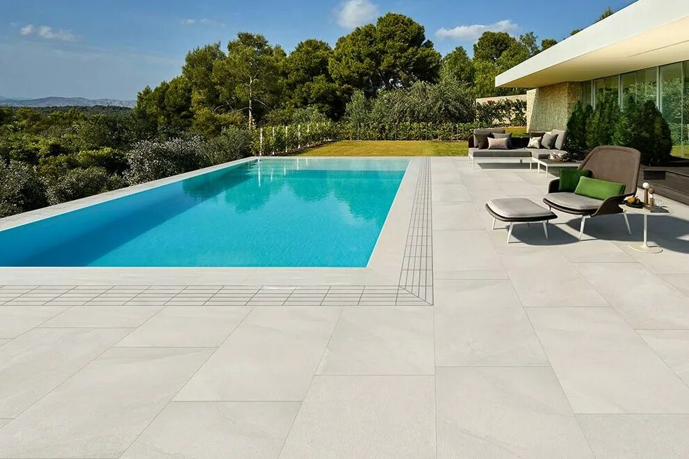 E stone. Керамогранит Patio 45x45 см. Carrelage pour Terrasse piscine перевод.