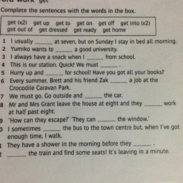 Read the text and add the sentences