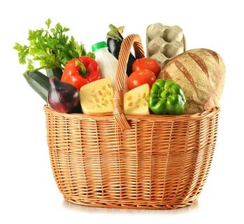 Большая корзина с продуктами