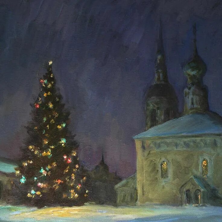 сергей андрияка новогодняя ночь. художник сергей андрияки. сергей андрияка пейзажи. сергей андрияка зимние пейзажи. сергей андрияка картины акварелью ночной пейзаж.