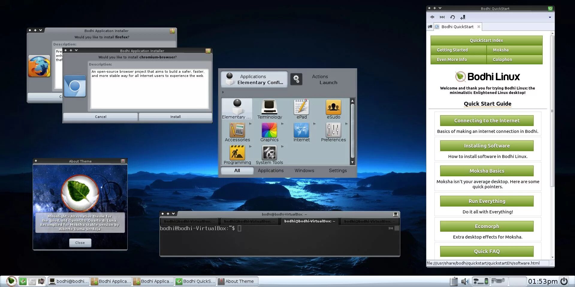 Linux 5.0 1. Bodhi linux. linux bodhi linux. bodhi linux 6.0. операционные системы linux под разные задачи.