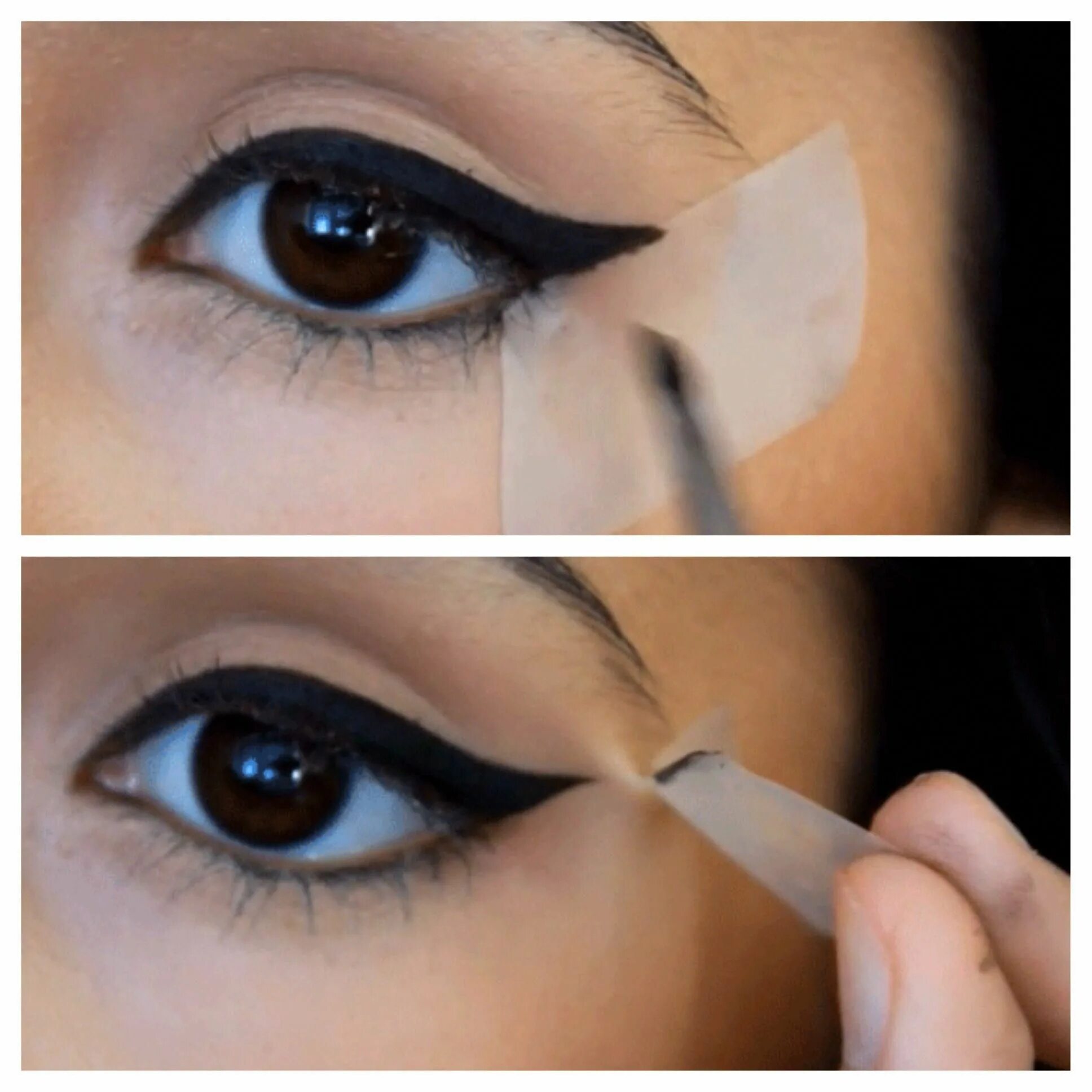 Стрелки в домашних условиях пошаговое фото Simple eyeliner, Eyeliner looks, Eyeliner for beginners