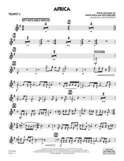 John Wasson) - Trumpet 4 Sheet Music Toto Jazz Ensemble.