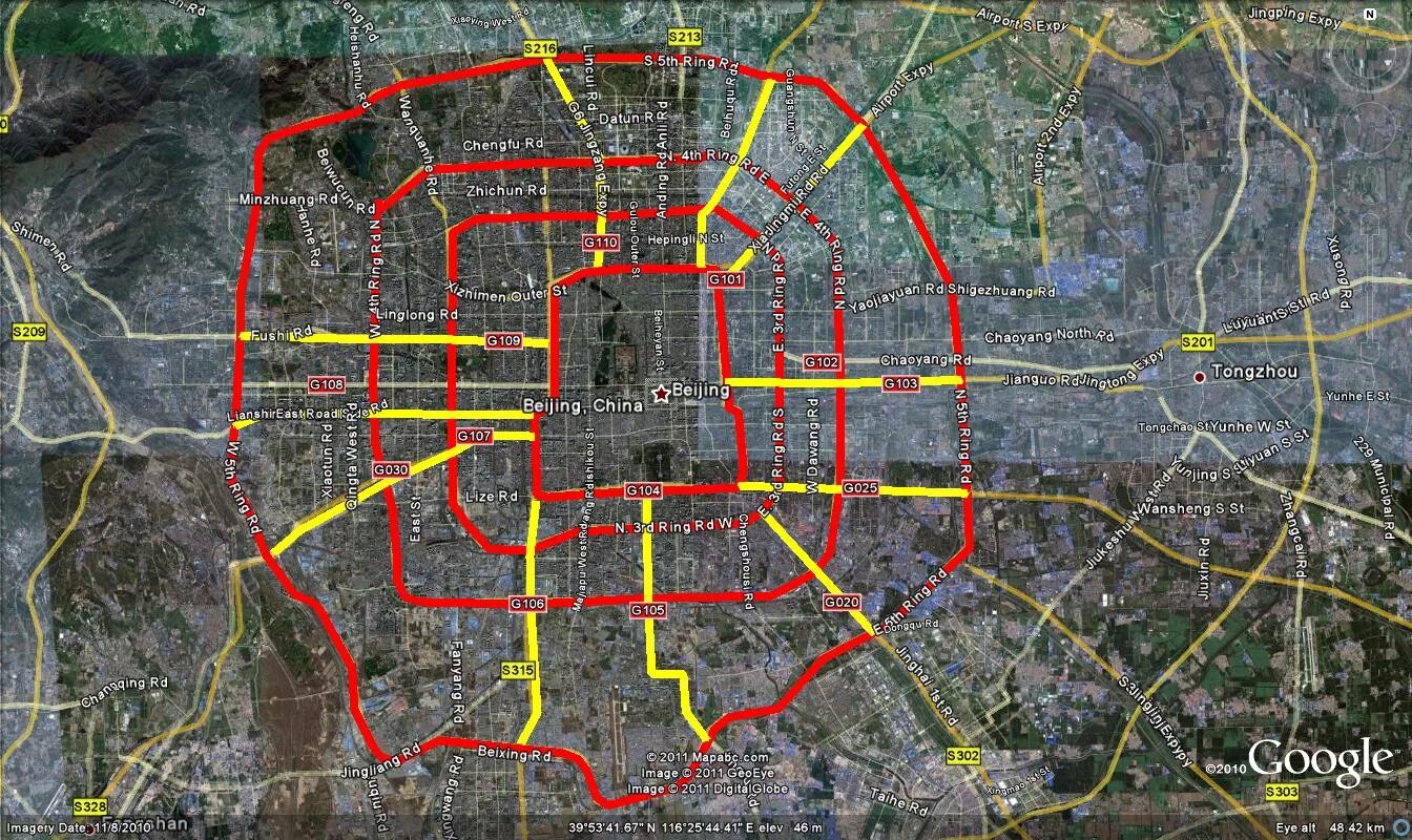 Кольцевые дороги Пекина. Кольцевая дорога в Пекине. Пятая Кольцевая автодорога Пекина. Пекин на карте.