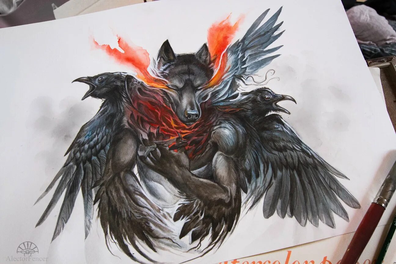 волк и ворон тату эскиз. волна тату эскиз. волк и ворона тату. волк и ворона тату. тату волк с вороном.