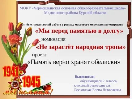 Отчет о проведении дня победы