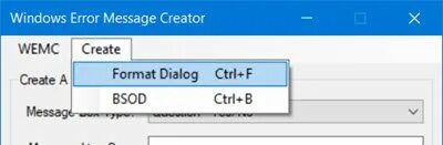Group error message. Windows error message creator. wemc. cppkafka::message create test message.
