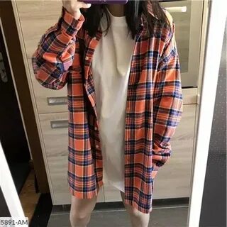 Длинные теплые рубашки в клетку женские