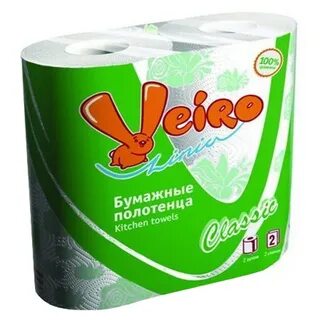 Полотенце бумажное белое veiro 2 слойные