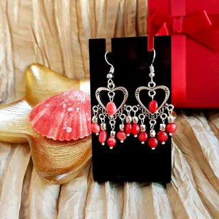 Коралловые серьги
