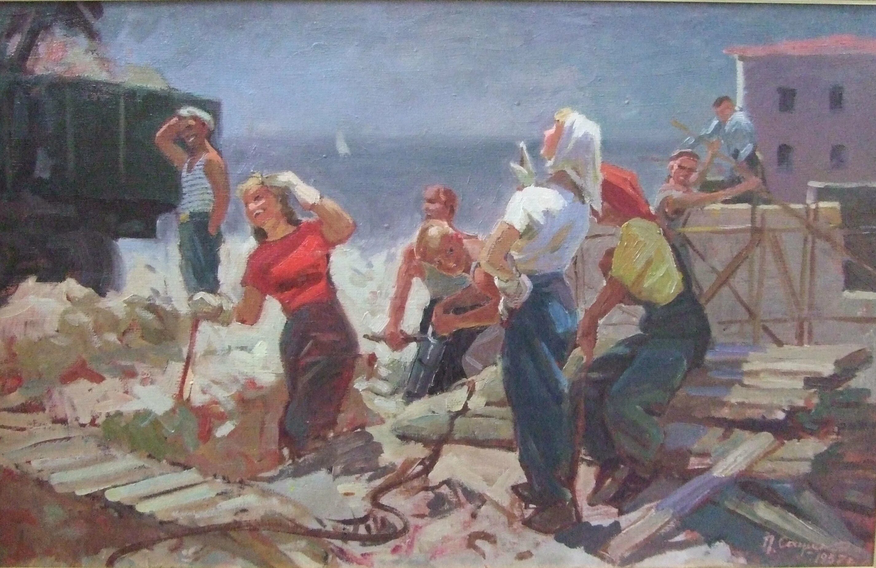 Дейнека («на стройке новых цехов», 1925. Саушкин художник Севастополь. Труженик разбор