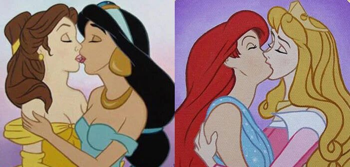Jasmine lesbian. Поцелуй Диснеевских принцесс. Ариэль и Золушка. Принцессы Диснея поцелуи.