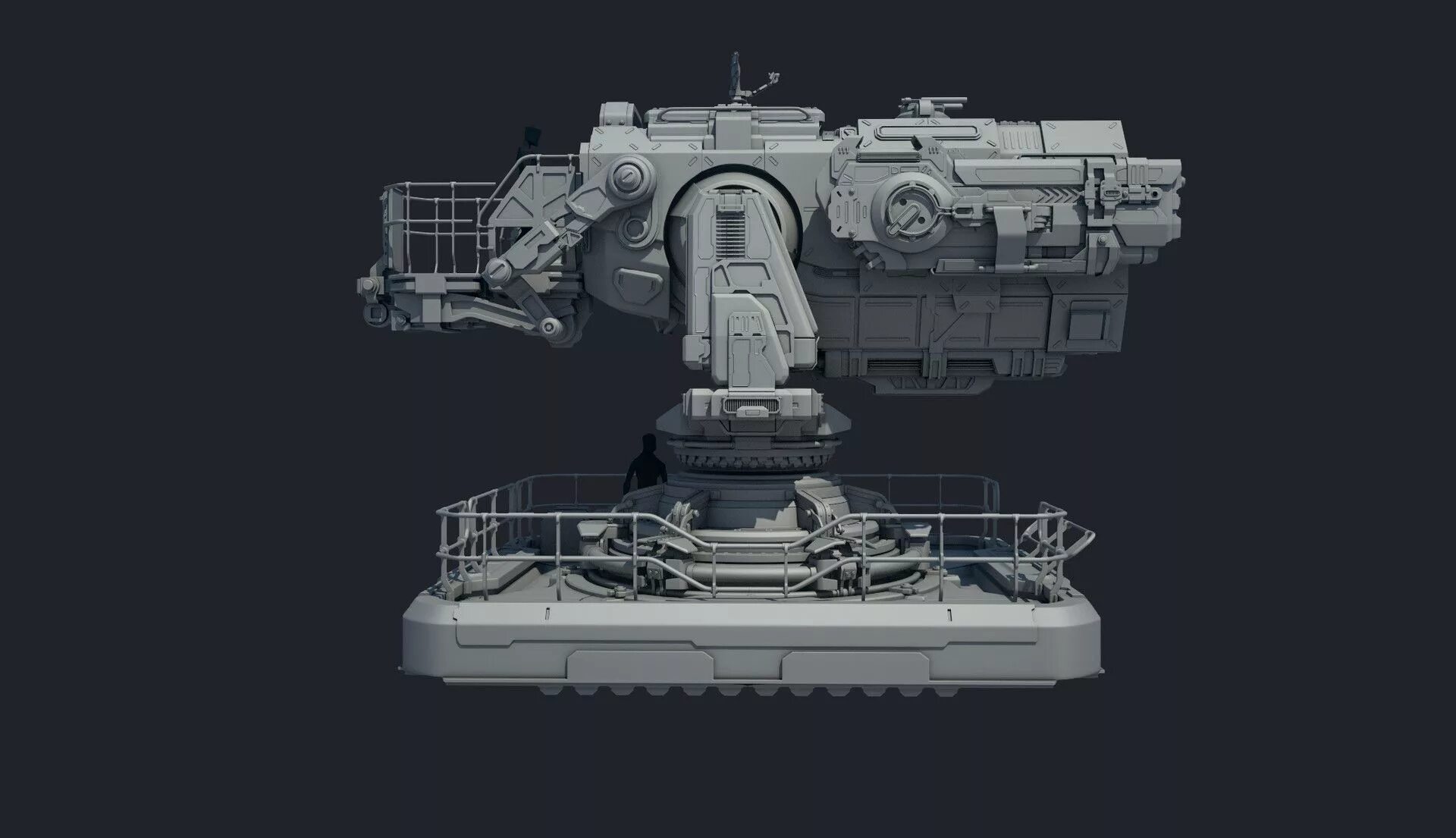 Surface render. Турель sci fi. боевая турель будущего. турель арт. hard surface моделирование.