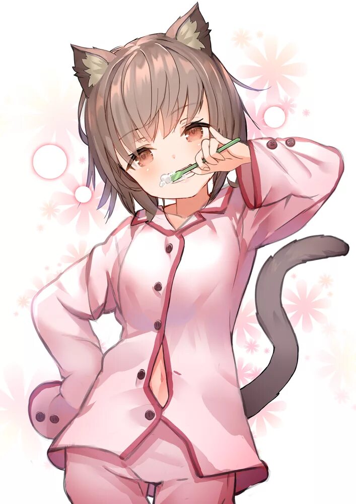 Catgirl cream filled. Неко зубки.