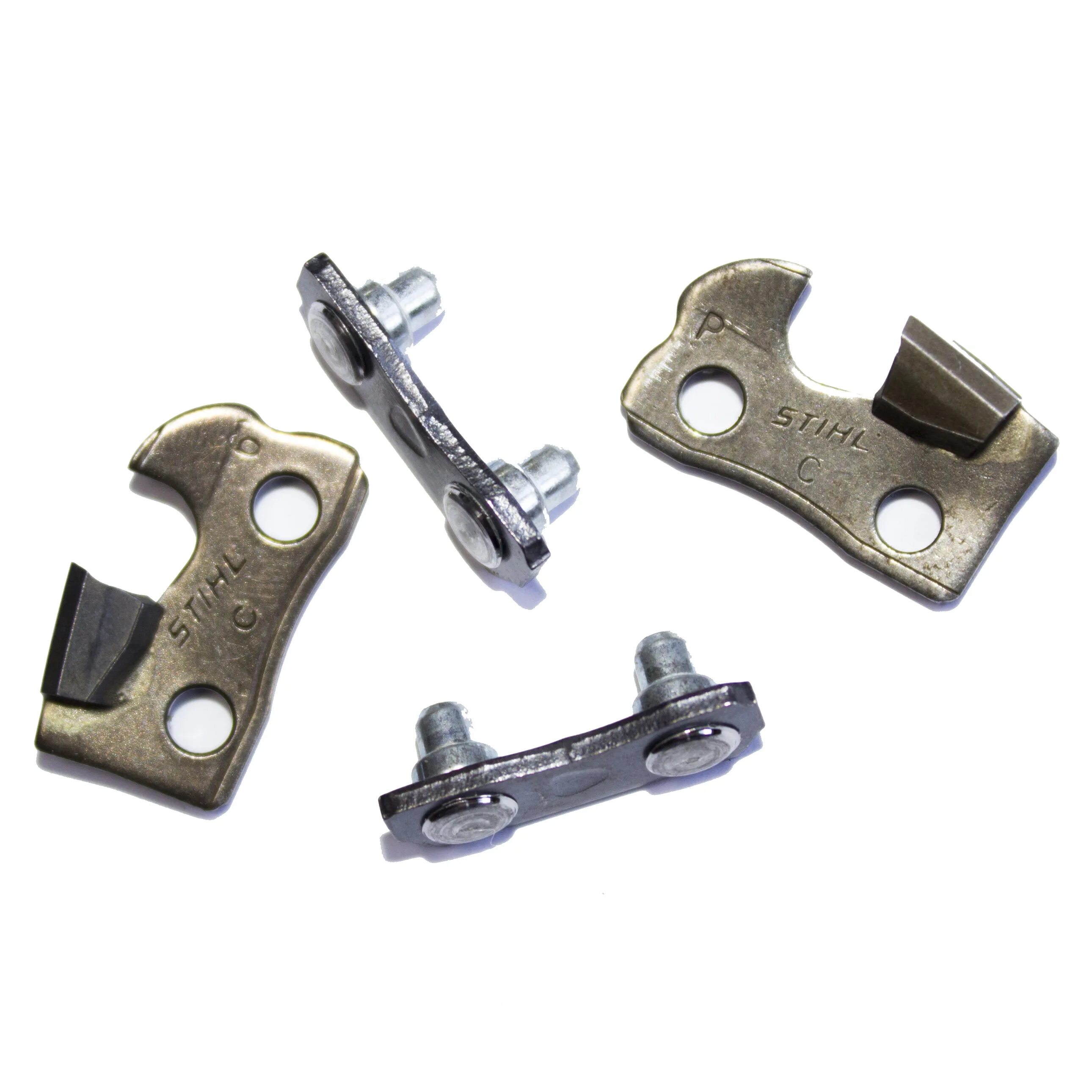 Ремкомплект цепи stihl, 9 пар (шаг 3/8, паз 1,3 мм) / 3997-660-6020. Соединительные звенья для цепей бензопил 0. 5. Заклепки для цепи штиль 3/8 1. Цепь штиль 55 звеньев.