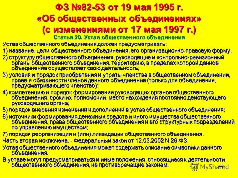 Устав общественного объединения союз. Устав общественного объединения союз