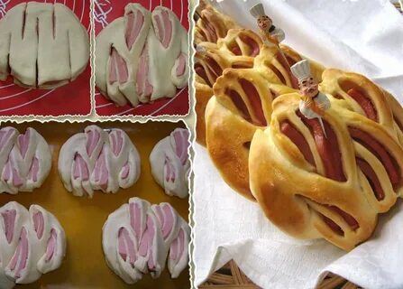 Булочки дрожжевые с сыром колбасой