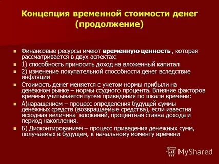 Теория стоимости денег