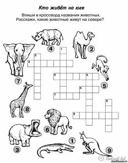 Реши кроссворд и нарисуй недостающее животное