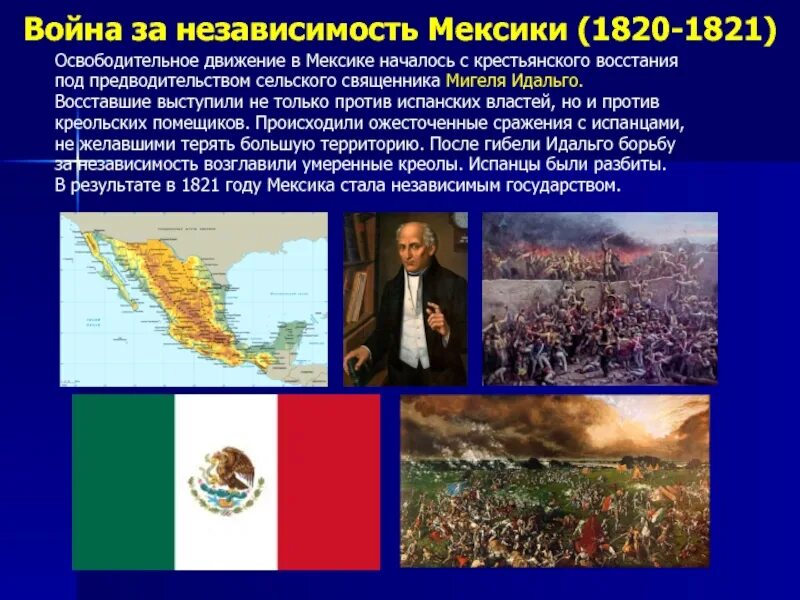 Независимость Мексики 1821. Годы войны за независимость Мексики.