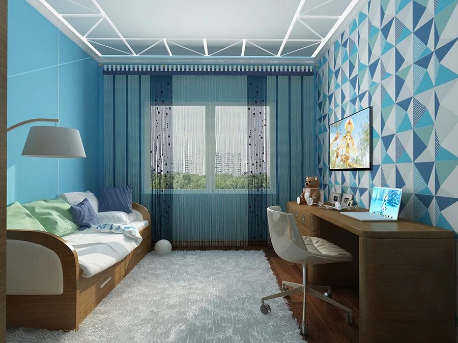 Синяя комната для подростка. Комната для подростка в синих тонах. Комната для подростка в синих тонах. Голубая комната подростка. Комната подростка в голубых тонах.