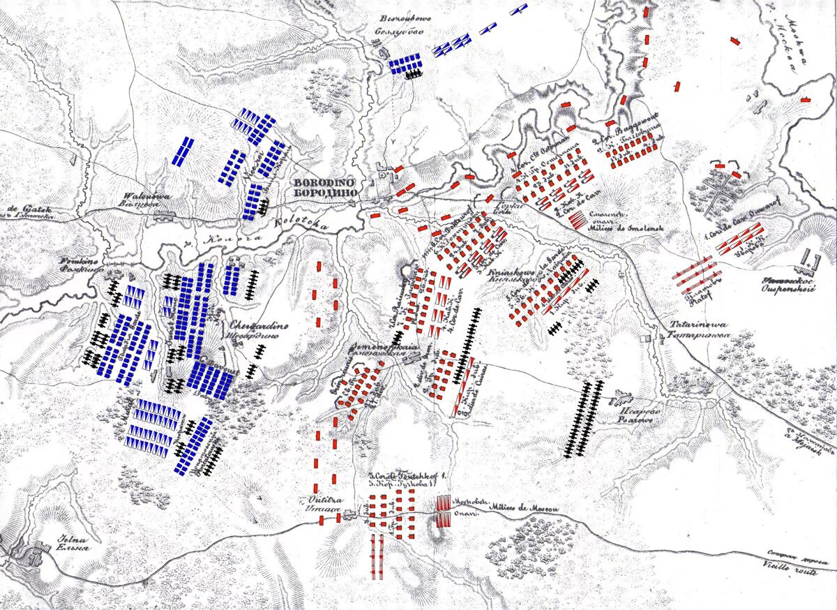 план бородинского сражения 1812. диспозиция бородинского сражения. карта бородинского сражения 1812 года. диспозиция бородинского сражения. битва бородино 1812 на карте.