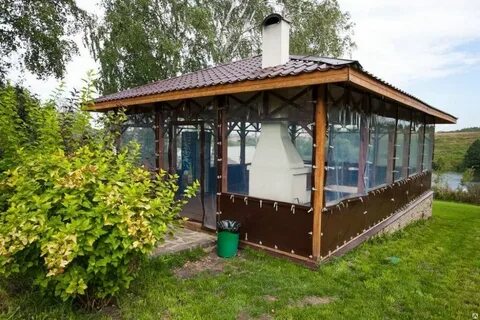 Крытая беседка для дачи