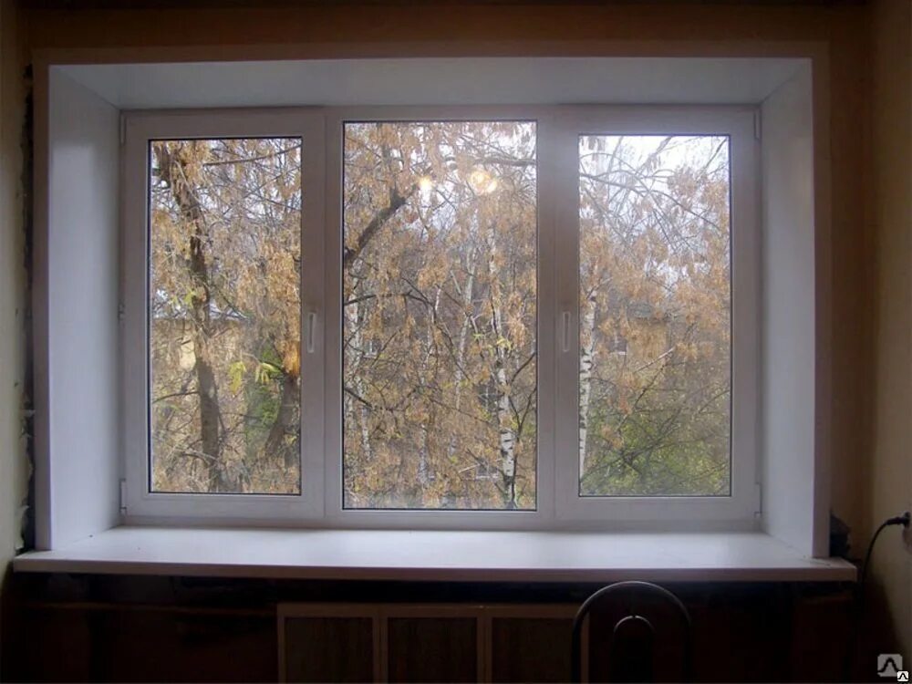 Пластиковое окно. Окна ПВХ. Металлопластиковые окна. Трехстворчатое окно. Окна пластиковые оренбург цены