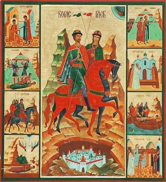 Житие святого глеба. Борис и глеб икона 14 век. житийная икона бориса и глеба. борис и глеб икона с клеймами. святые борис и глеб житийная икона 15 век.
