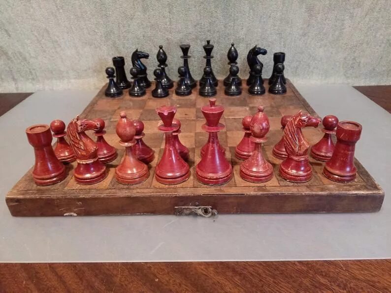 He this chessboard in an antiques shop