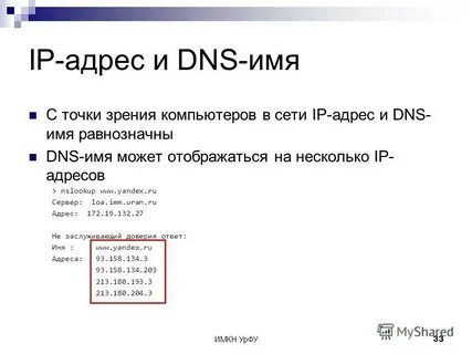 Dns address could