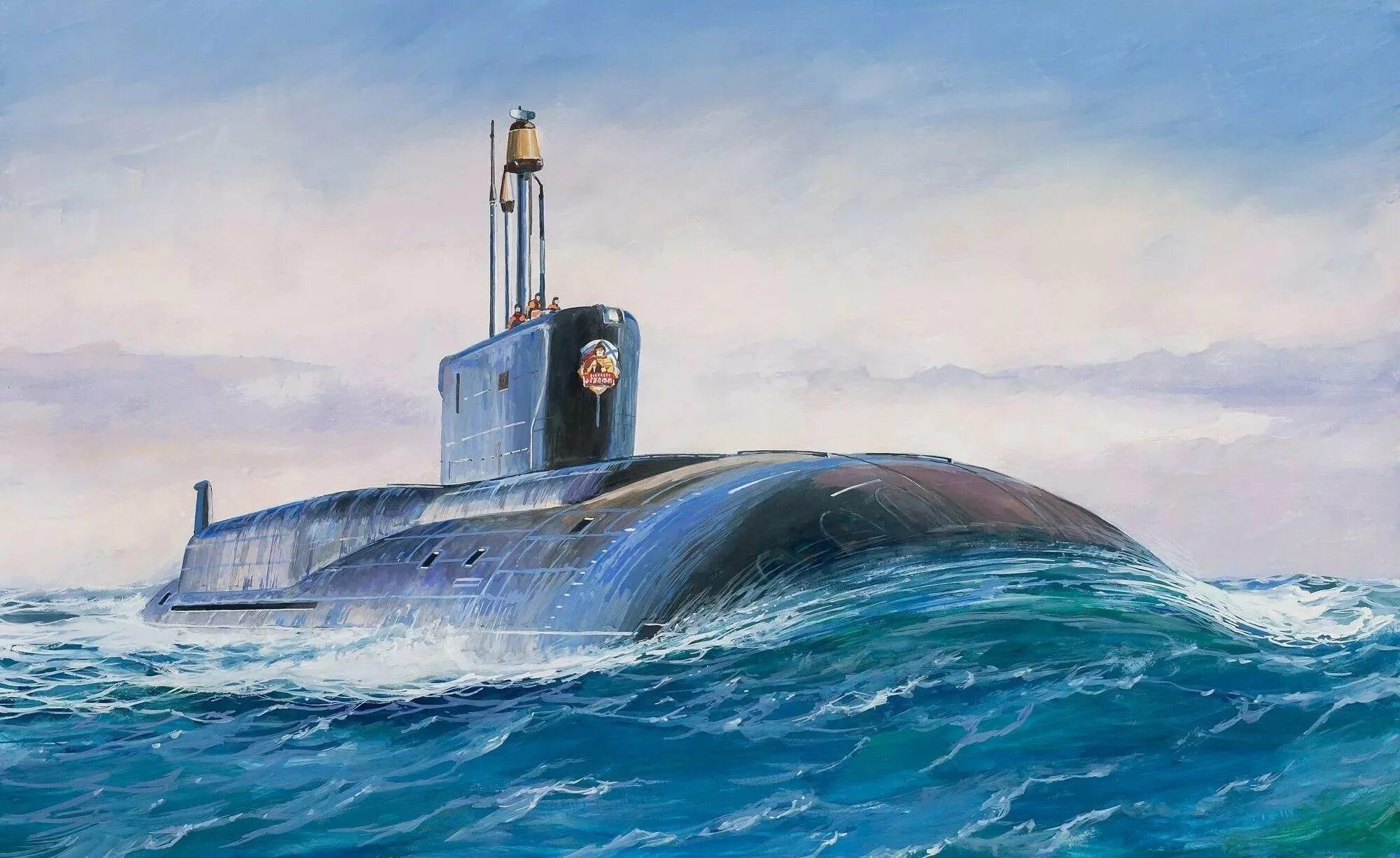 День военного подводника. Борей подводная лодка картина.