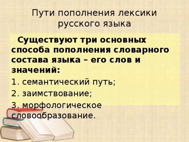 Новая лексика в современной лексике. Пути и способы пополнения лексики. Пути пополнения лексики русского языка. Основные пути пополнения словарного состава русского языка.. Способы пополнения словарного состава языка.