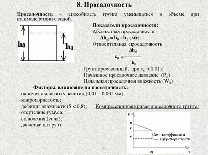 Просадочность грунтов