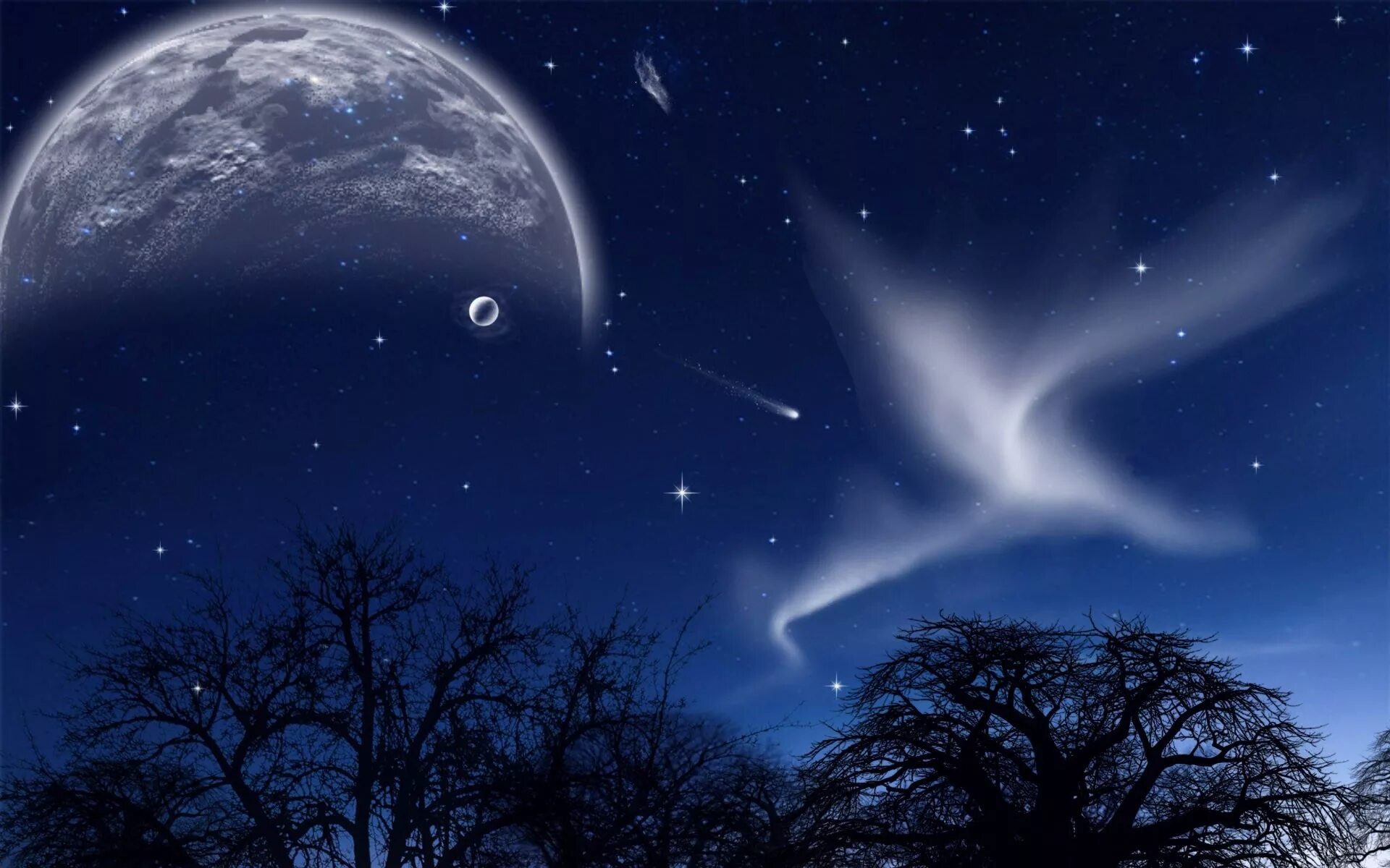 Бесплатные картинки ночи. Ночь Луна звезды. Звезда с неба. Звездное небо с луной. Небо с луной и звездами.