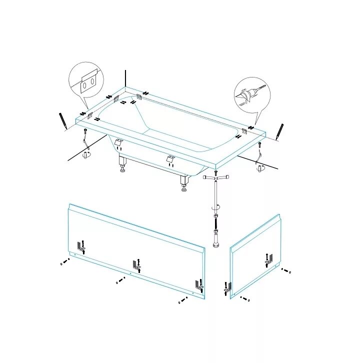 CZR-SCR-Fix-Kit. Комплект ножек Cezares для прямоугольных ванн, универсальный (Leg-Kit-150). Универсальный установочный комплект CZR-SCR-Fix-Kit. Универсальный установочный комплект для трех панелей CZR-SCR-Fix-3-Kit. Комплект крепления экрана