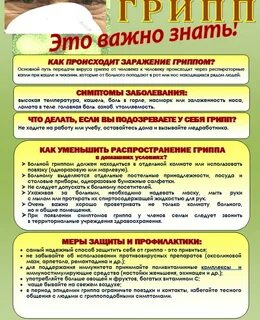 Условия для распространения гриппа