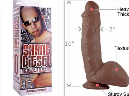 Shane Diesel Dildo Big Black Realistic Cock Flexible Thick Suction Cup Stra...