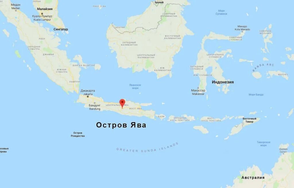 Остров Ява на карте. Индонезия Ява на карте.