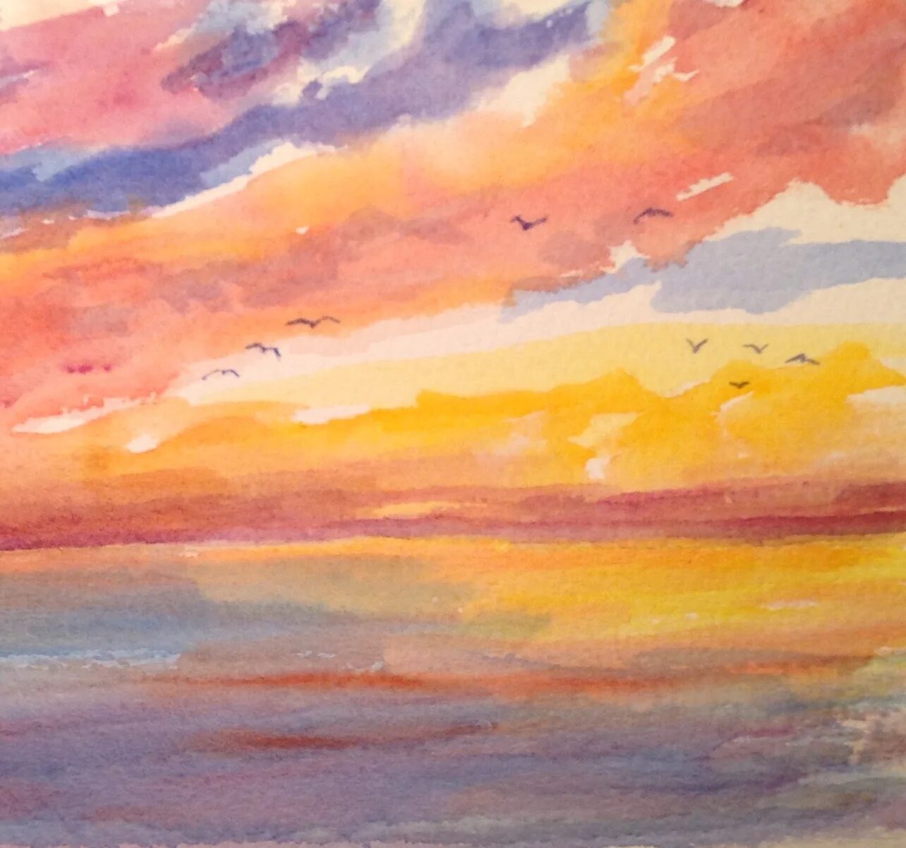 рассвет пастелью. небо закат. красивый закат красками. алена величко aenami картины. небо гуашью.