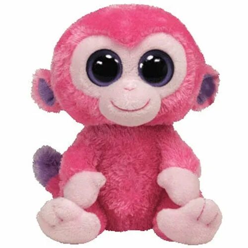 Розовая обезьяна. Мягкая игрушка ty Beanie Boos обезьянка Ruby 33 см. Игрушки с большими глазами. Розовая игрушка с глазками. Плюшевая обезьяна розовая.