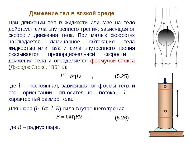 Сопротивление вязкой жидкости формула. Какие силы действуют на тело падающее в вязкой среде. Сопротивление движению тела в жидкости или газе рисунок. Какие силы действуют на тело движущееся в вязкой жидкости. Движение жидкости трение в жидкости