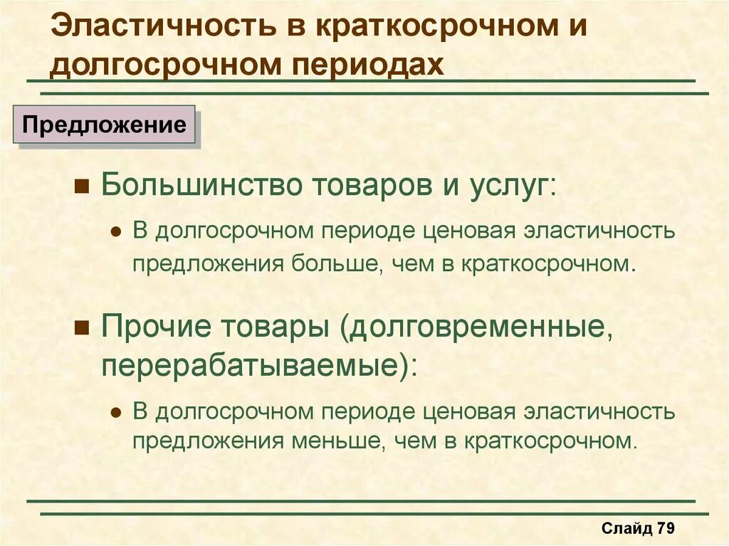 Эластичность в краткосрочном и долгосрочном периодах. Эластичность предложения в краткосрочном периоде. Эластичность предложения в краткосрочном и долгосрочном периодах. Эластичность в долгосрочном пе.